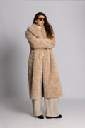 Karen Faux Fur Coat - Creme