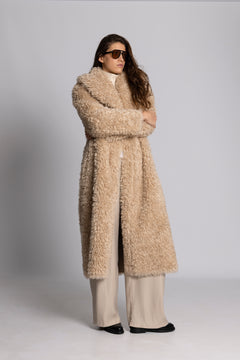 Karen Faux Fur Coat - Creme