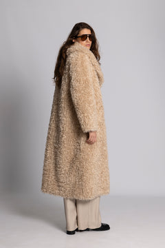 Karen Faux Fur Coat - Creme