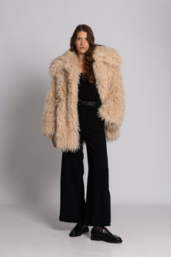 Carla Faux Fur Jacket - Champagne