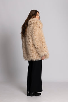 Carla Faux Fur Jacket - Champagne