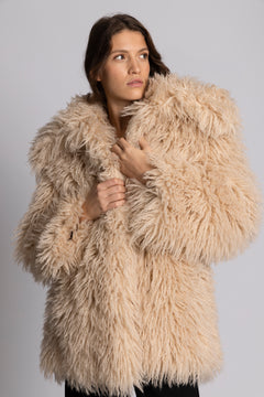 Carla Faux Fur Jacket - Champagne