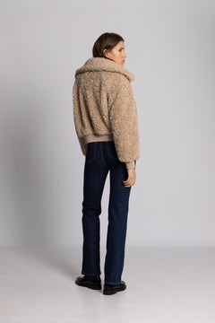 Angel Faux Fur Bomber - Creme