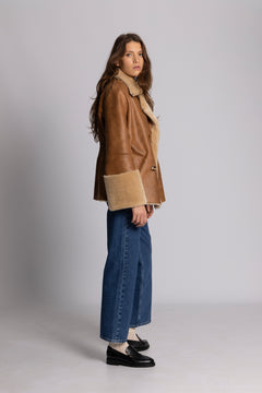 Marie Faux Shearling Jacket - Cognac