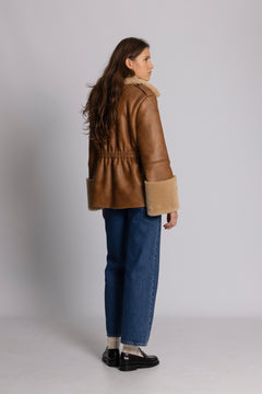 Marie Faux Shearling Jacket - Cognac