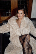 Karen Faux Fur Coat - Creme