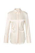 Janni Fitted Satin Shirt - Vanilla