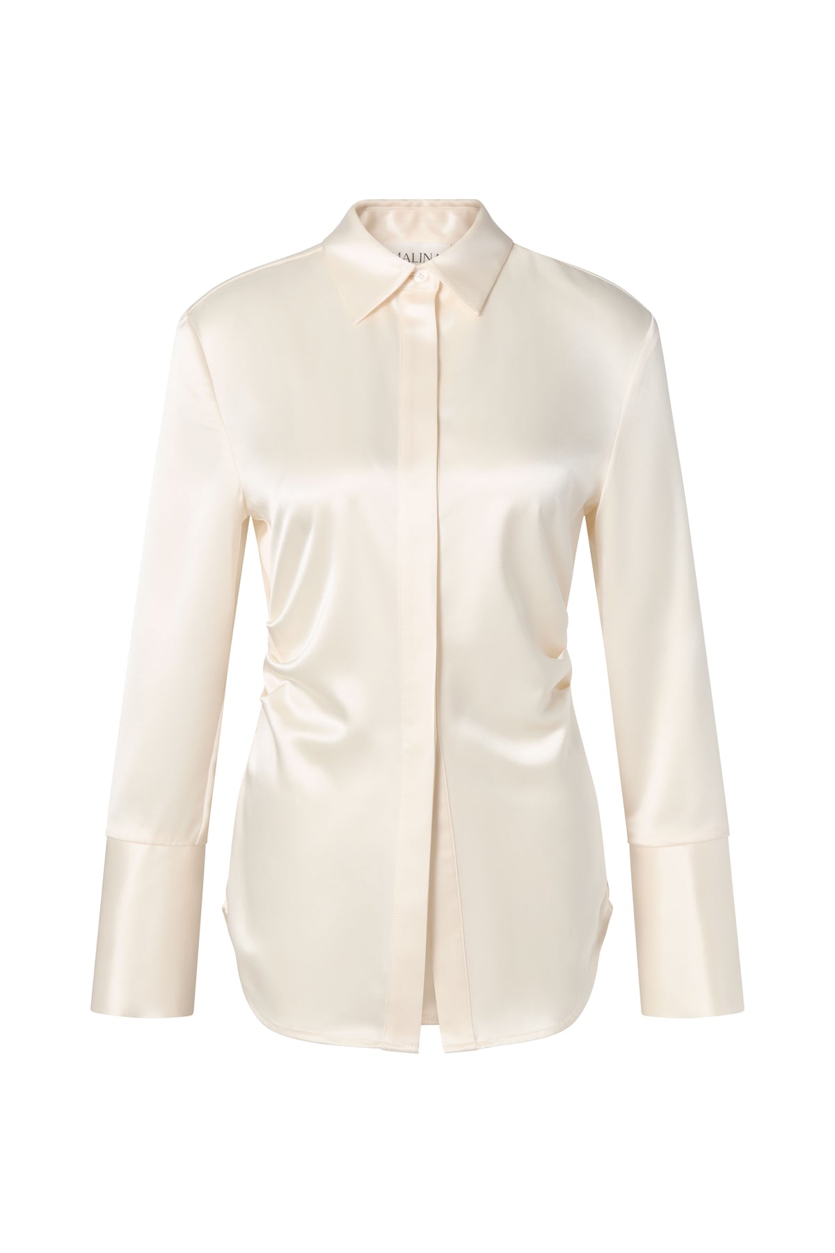 Janni Fitted Satin Shirt - Vanilla