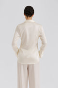 Janni Fitted Satin Shirt - Vanilla
