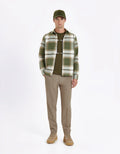 Jeremy Flannel Shirt  - Olive Night/Lead Grey