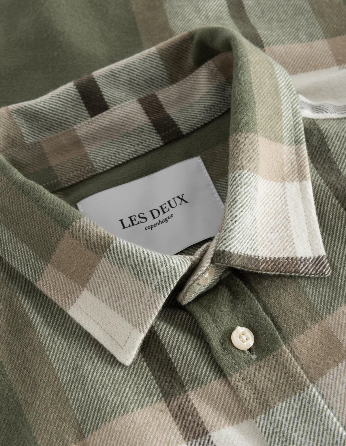 Jeremy Flannel Shirt  - Olive Night/Lead Grey