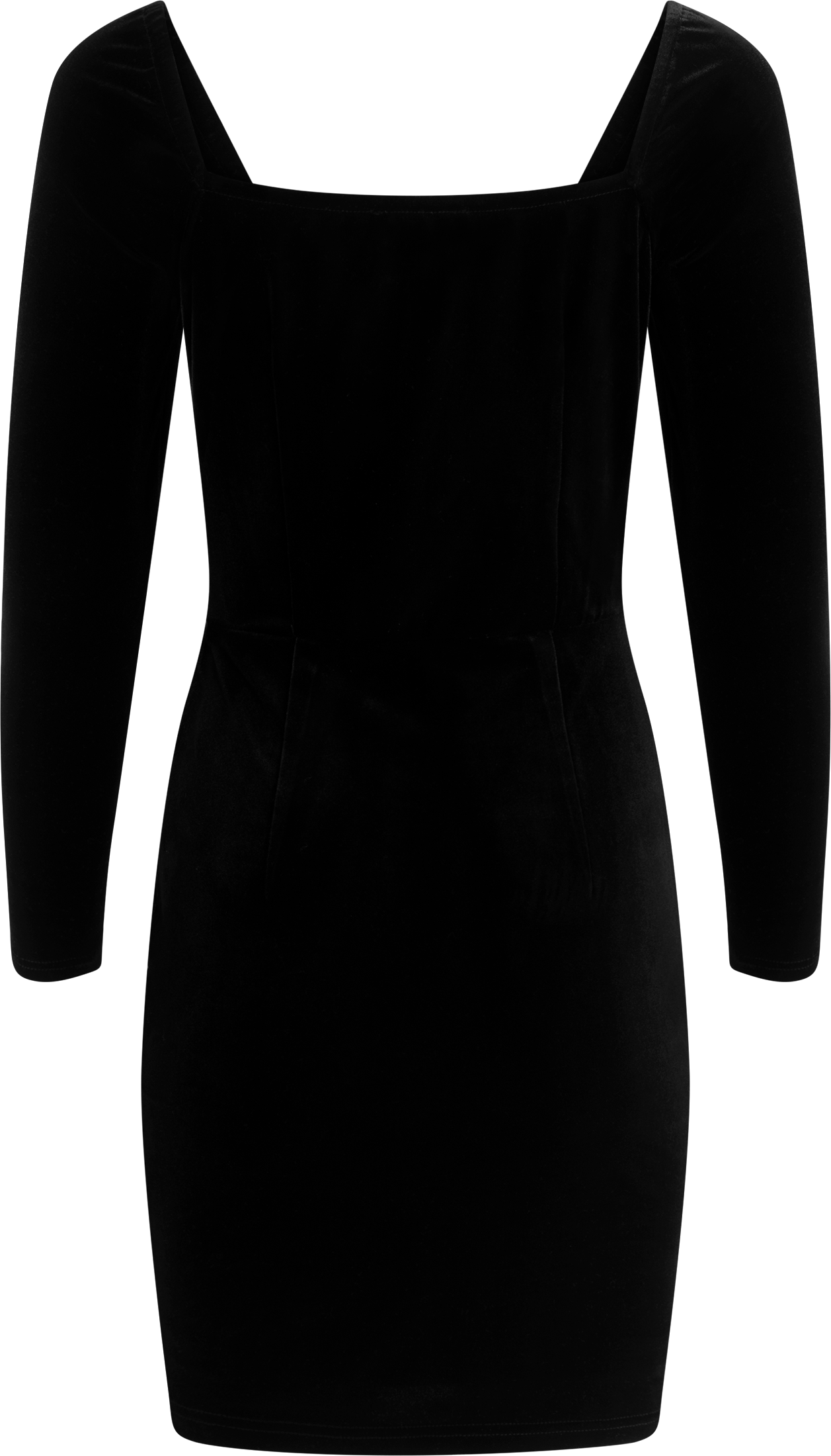 Bow-Down Velvet Mini Dress - Black