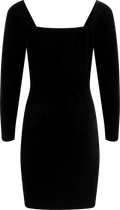 Bow-Down Velvet Mini Dress - Black