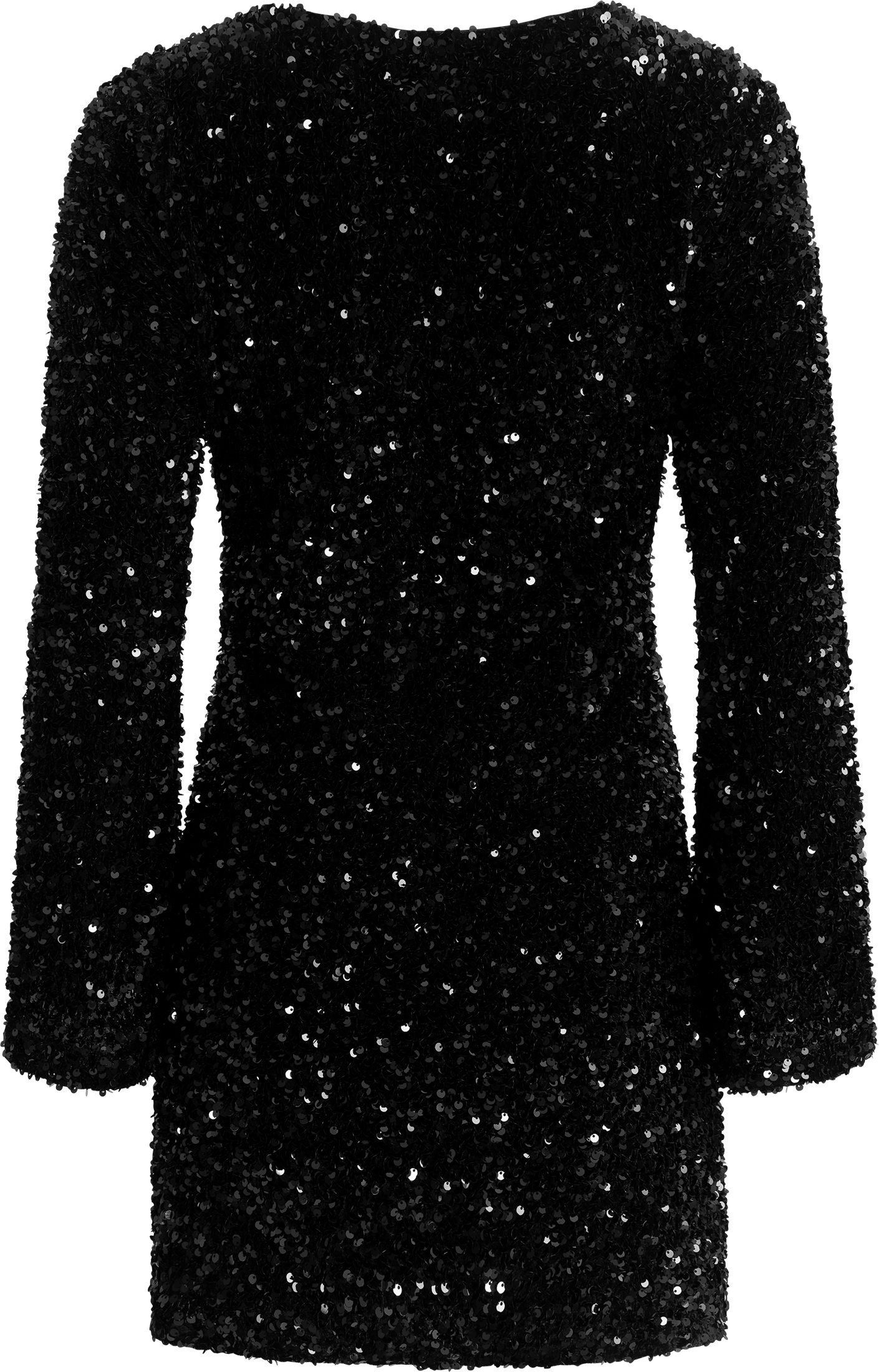 Sassy Sequins Mini Dress - Black