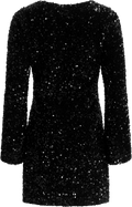 Sassy Sequins Mini Dress - Black