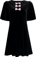 Bow-Behave Mini Dress - Black