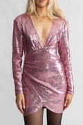 Boujee Bling Mini Dress - Pink