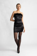 Little Black Feather Dress - Black