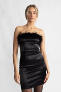 Little Black Feather Dress - Black