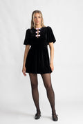 Bow-Behave Mini Dress - Black