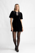 Bow-Behave Mini Dress - Black