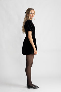 Bow-Behave Mini Dress - Black