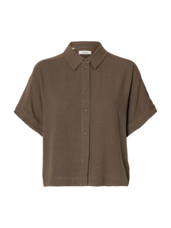 Viva Ss Cropped Sun Shirt - Chocolate Chip