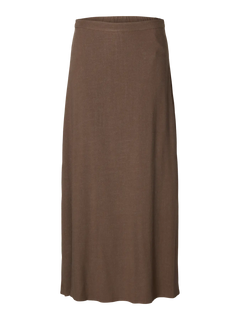 Viva Hw Ankle Linen Blend Skirt - Chocolate Chip