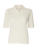 Toledo Structure 2/4 Knit Polo Neck - Snow White