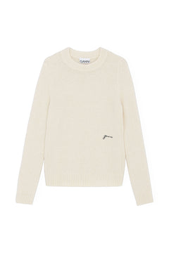 Brushed Alpaca O-Neck - Egret