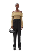Sparkle Doubleface Off Shoulder Blouse - Gold