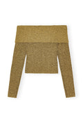 Sparkle Doubleface Off Shoulder Blouse - Gold