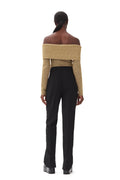Sparkle Doubleface Off Shoulder Blouse - Gold