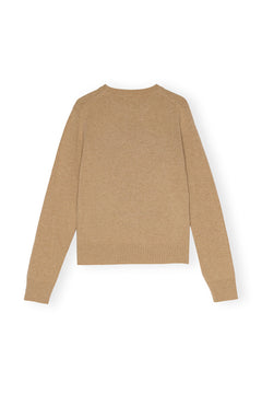 Graphic Wool Mix Cherry Crewneck - Safari