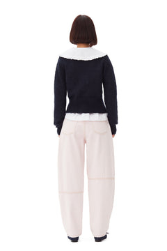 Light Mohair Tie String Cardigan - Sky Captain