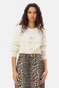 Light Mohair Tie String Cardigan - Egret