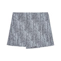Cotton Tweed Wrap Mini Skirt - Celestial Blue