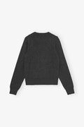 Graphic Wool Mix Bear Crewneck - Gray Quill