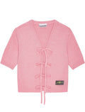 Future Wool Mix Short Sleeve Cardigan - Primrose Pink