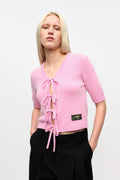 Future Wool Mix Short Sleeve Cardigan - Primrose Pink
