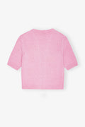 Future Wool Mix Short Sleeve Cardigan - Primrose Pink