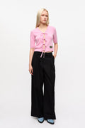 Future Wool Mix Short Sleeve Cardigan - Primrose Pink