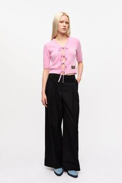 Future Wool Mix Short Sleeve Cardigan - Primrose Pink