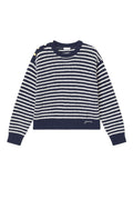 Cotton Wool Stripe Sweater - Sky Captain