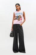 Graphic Wool Mix Pink Puppy Love Vest - Chalk Pink