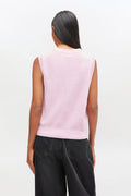 Graphic Wool Mix Pink Puppy Love Vest - Chalk Pink