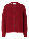 Lulu Ls Knit Short Cardigan - Equestrian Red Melange