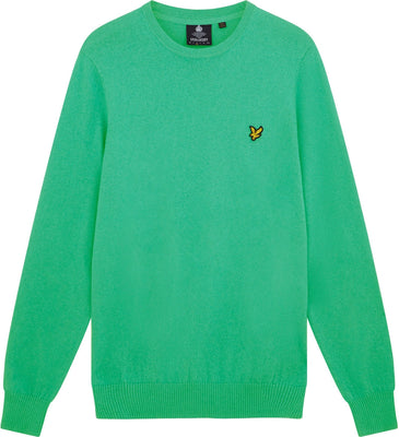 Cotton Merino Crew Jumper - Green Glaze