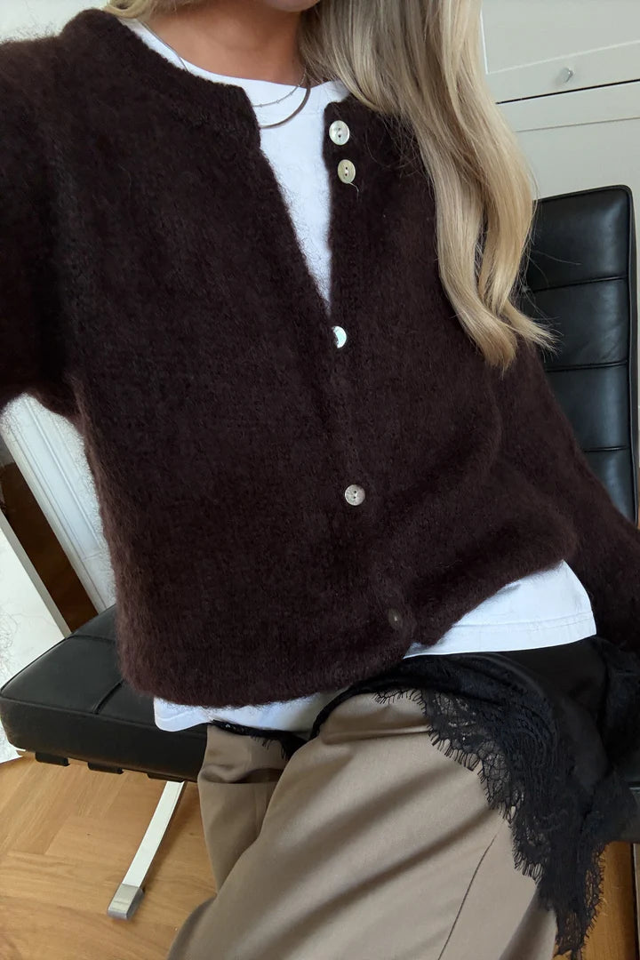 N-Kae Mohair Cardigan - Dark Brown Chocolate