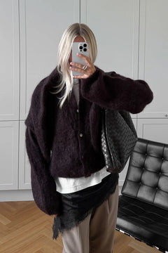 N-Kae Mohair Cardigan - Dark Brown Chocolate
